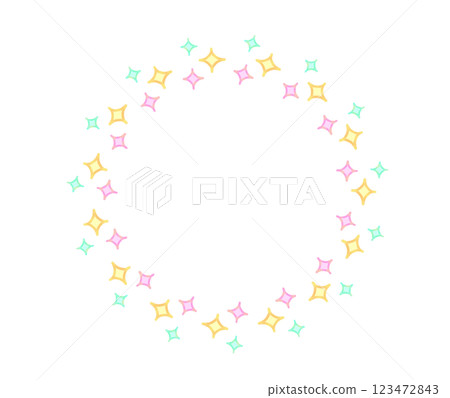 閃閃發光的彩色星形圓框 123472843
