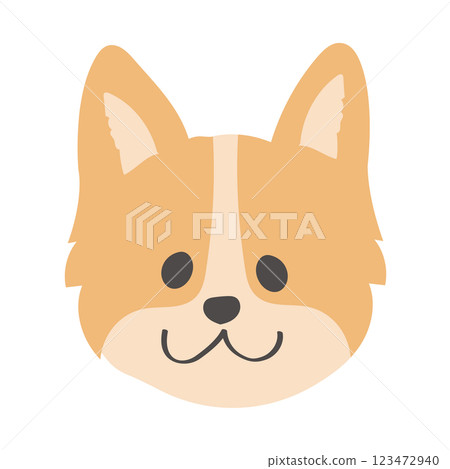 微笑可愛的柯基犬圖示插圖手繪可愛插圖 123472940
