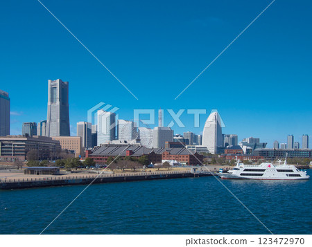 Minato Mirai cityscape seen from Osanbashi Pier (February 2025) 123472970