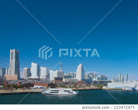 從大棧橋碼頭看到的港未來城市景觀（2025 年 2 月） 123472973