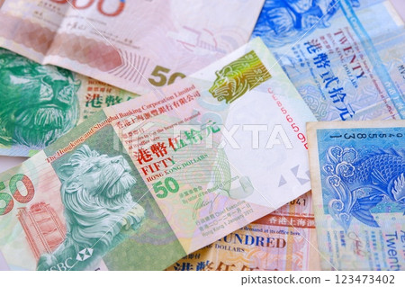 港幣、港元 (HKD) 紙幣 港幣、港元 (HKD) 紙幣 123473402
