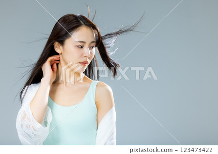 女性頭髮圖像 123473422