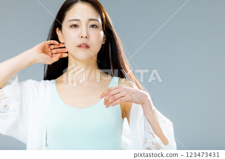 女性頭髮圖像 123473431
