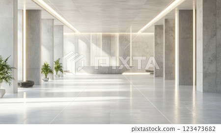 Modern empty business hall with columns. Modern empty business hall with columns. 123473682