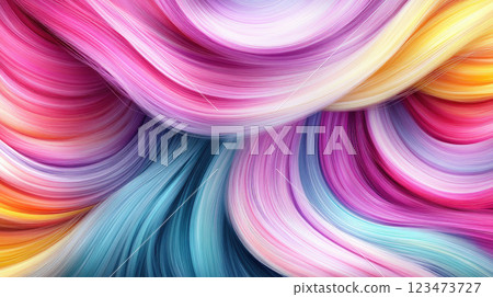 Hair texture background, hair colours. Beautifully styled wavy shiny curls. Hair coloring. 123473727