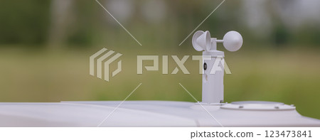 Cup anemometer rotates when the sky is overcast. 123473841