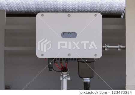Inverter solar panel in electrical room. Inverter solar panel in electrical room. 123473854
