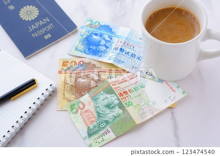 Hong Kong currency, Hong Kong dollar (HKD) banknotes Hong Kong currency, Hong Kong dollar (HKD) banknotes 123474540