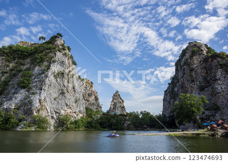 THAILAND RATCHABURI KHAO NGU ROCK PARK THAILAND RATCHABURI KHAO NGU ROCK PARK 123474693