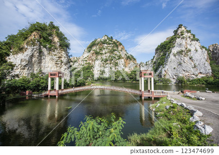 THAILAND RATCHABURI KHAO NGU ROCK PARK THAILAND RATCHABURI KHAO NGU ROCK PARK 123474699