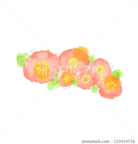 簡單可愛的非洲菊花冠水彩風格 123474719