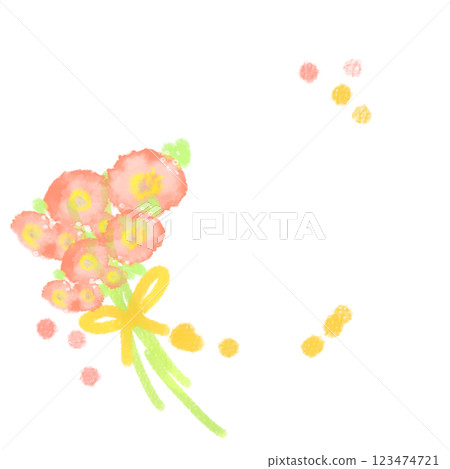 簡單可愛的水彩風格非洲菊花束 123474721