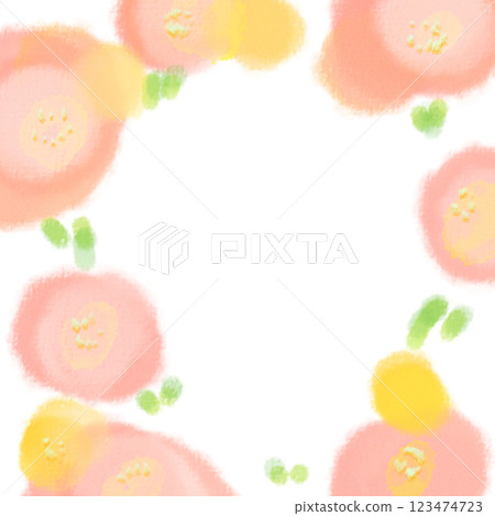 Simple and cute gerbera frame in watercolor style Simple and cute gerbera frame in watercolor style 123474723