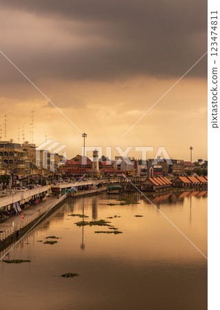 THAILAND RATCHABURI CITY CLOCK TOWER THAILAND RATCHABURI CITY CLOCK TOWER 123474811