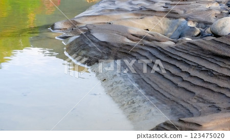 Green River and Clay Bank in Morning Light, Taiwan. Green River and Clay Bank in Morning Light, Taiwan. 123475020