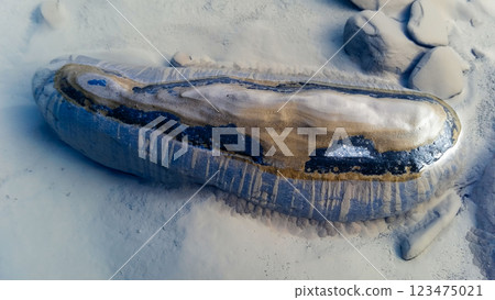 Clear River Water and Layered Light on Riverbank at Dawn, Xindian, Taiwan. Clear River Water and Layered Light on Riverbank at Dawn, Xindian, Taiwan. 123475021