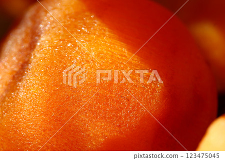 Close-Up of Sun-Dried Persimmon in Xinpu, Taiwan. 123475045
