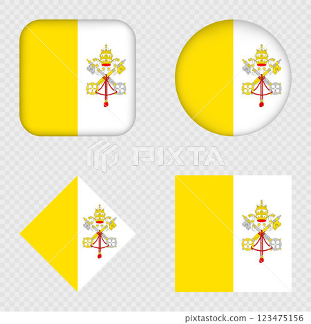 Vatican City Flag Icons Pack. Vector illustration. Vatican City Flag Icons Pack. Vector illustration. 123475156