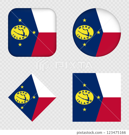 Wake Island Flag Icons Pack. Vector illustration. 123475166