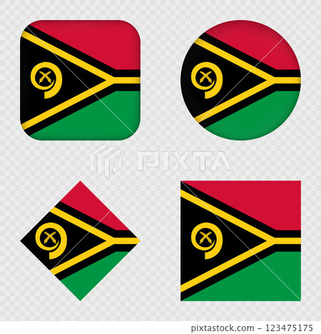 Vanuatu Flag Icons Pack. Vector illustration. 123475175