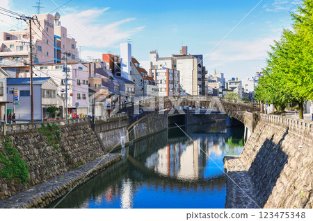 Nagasaki Higashi-Shinbashi and Nakajima River Nagasaki Higashi-Shinbashi and Nakajima River 123475348