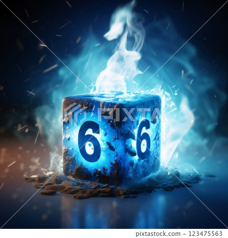 Coffee cube with the number sixty-six on dark background Coffee cube with the number sixty-six on dark background 123475563