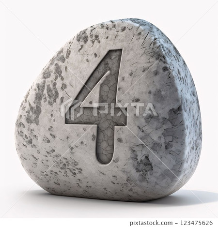 number 4 on a white background, 3d render, computer generated images number 4 on a white background, 3d render, computer generated images 123475626