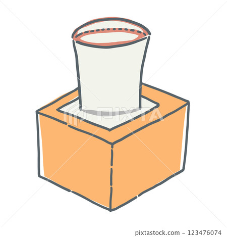 Illustration of a mokkiri filled with alcohol 123476074