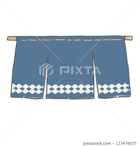Illustration of a simple curtain with a pattern Illustration of a simple curtain with a pattern 123476075