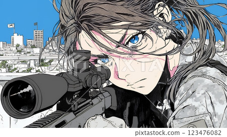 Female snipers on the front lines 123476082
