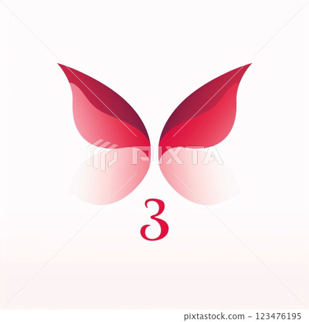 Abstract butterfly with the number 3. Vector illustration for your design. 123476195