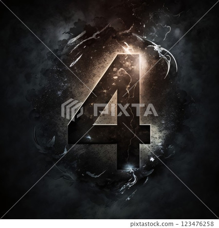 Number 4 in grunge style with space for your text or image Number 4 in grunge style with space for your text or image 123476258