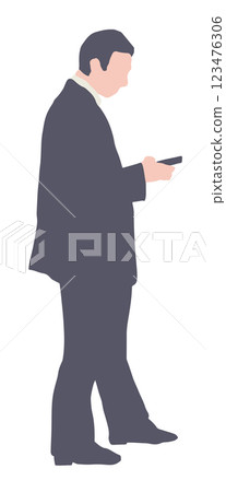 A businessman operating a smartphone 123476306