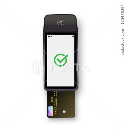 Vector 3D Realistic NFC Payment Terminal. Credit Card. Payment Machine. Template for Bank Payment Contactless Terminal. POS Terminal. Vector 3D Realistic NFC Payment Terminal. Credit Card. Payment Machine. Template for Bank Payment Contactless Terminal. POS Terminal. 123476394