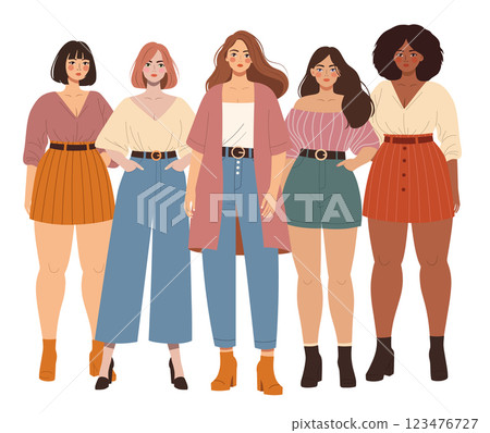 Five women of different ethnicities Five women of different ethnicities 123476727