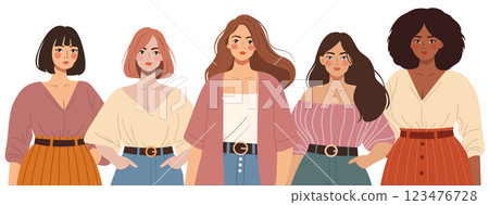 Five women of different ethnicities Five women of different ethnicities 123476728