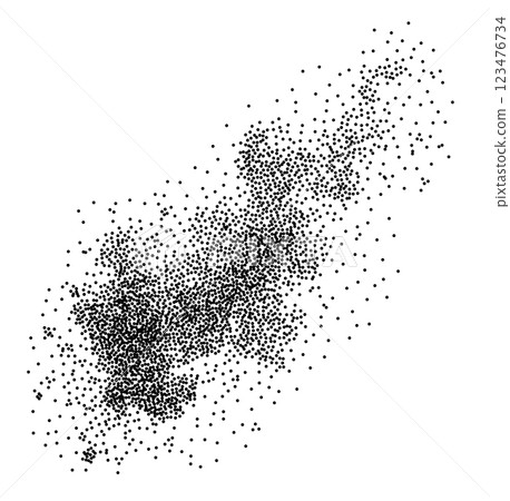 Flowing dotted particles flame 123476734