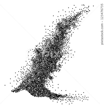 Flowing dotted particles flame Flowing dotted particles flame 123476735