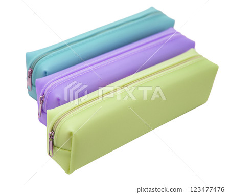 Long pencil pen case container isolated on the white background Long pencil pen case container isolated on the white background 123477476