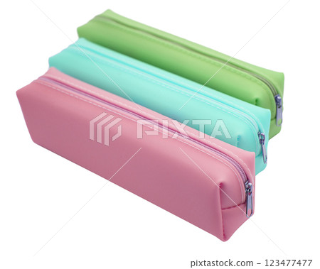 Long pencil pen case container isolated on the white background Long pencil pen case container isolated on the white background 123477477