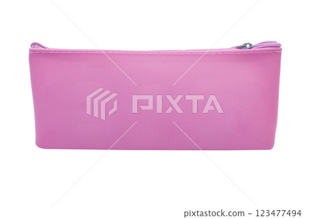 Long pencil pen case container isolated on the white background 123477494