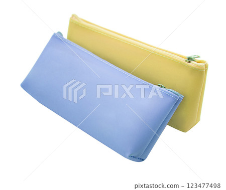 Long pencil pen case container isolated on the white background 123477498