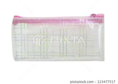 Cute pencil pen case container isolated on the white background Cute pencil pen case container isolated on the white background 123477517