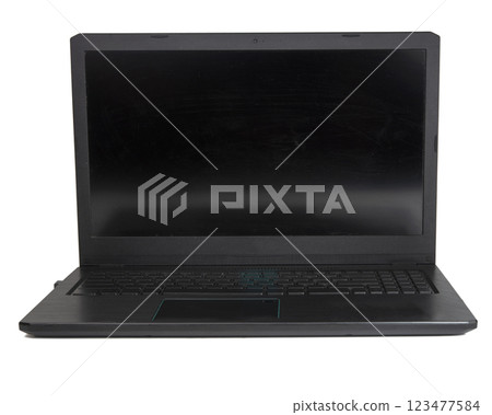 Laptop pc black electronic isolated on the white background 123477584