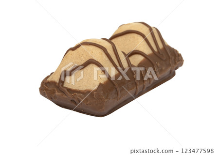 Bonbon sweets candy chocolate waffle isolated on the white background 123477598