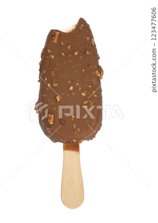 Chocolate glazed icecream escimo tasty isolated on the white 123477606