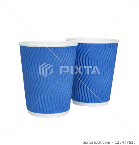 Takeaway corrugated paper cup for tea coffee isolated on the white background 123477625