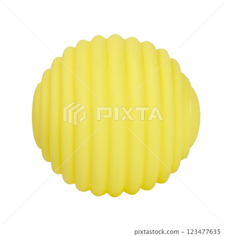 Ribbed form silicone rubber ball wavy isolated on the white background Ribbed form silicone rubber ball wavy isolated on the white background 123477635