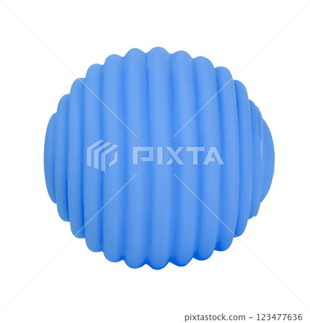 Ribbed form silicone rubber ball wavy isolated on the white background Ribbed form silicone rubber ball wavy isolated on the white background 123477636
