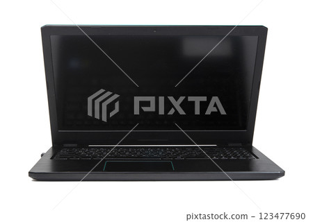 Black laptop pc isolated on the white background Black laptop pc isolated on the white background 123477690